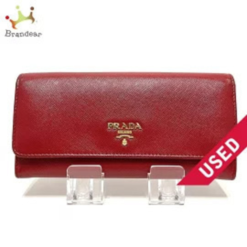 Prada Long Wallet Red Leather